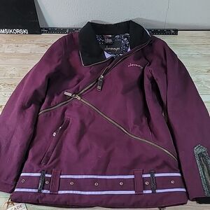 OBERMEYER Purple Kayla Ski Snowboard Parka Jacket Asymmetric Zippers Size 8